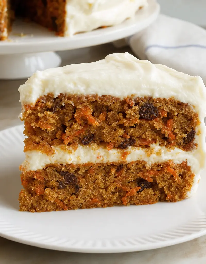 Classic Carrot Cake with Cream Cheese Frosting prepared dish