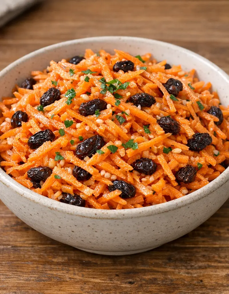 Shredded Carrot And Raisin Salad prepared dish