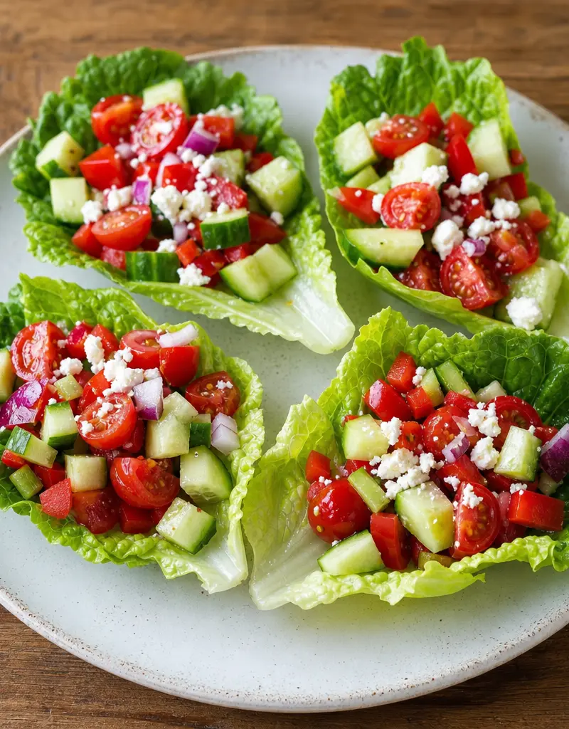 Chopped Salad Lettuce Cups prepared dish
