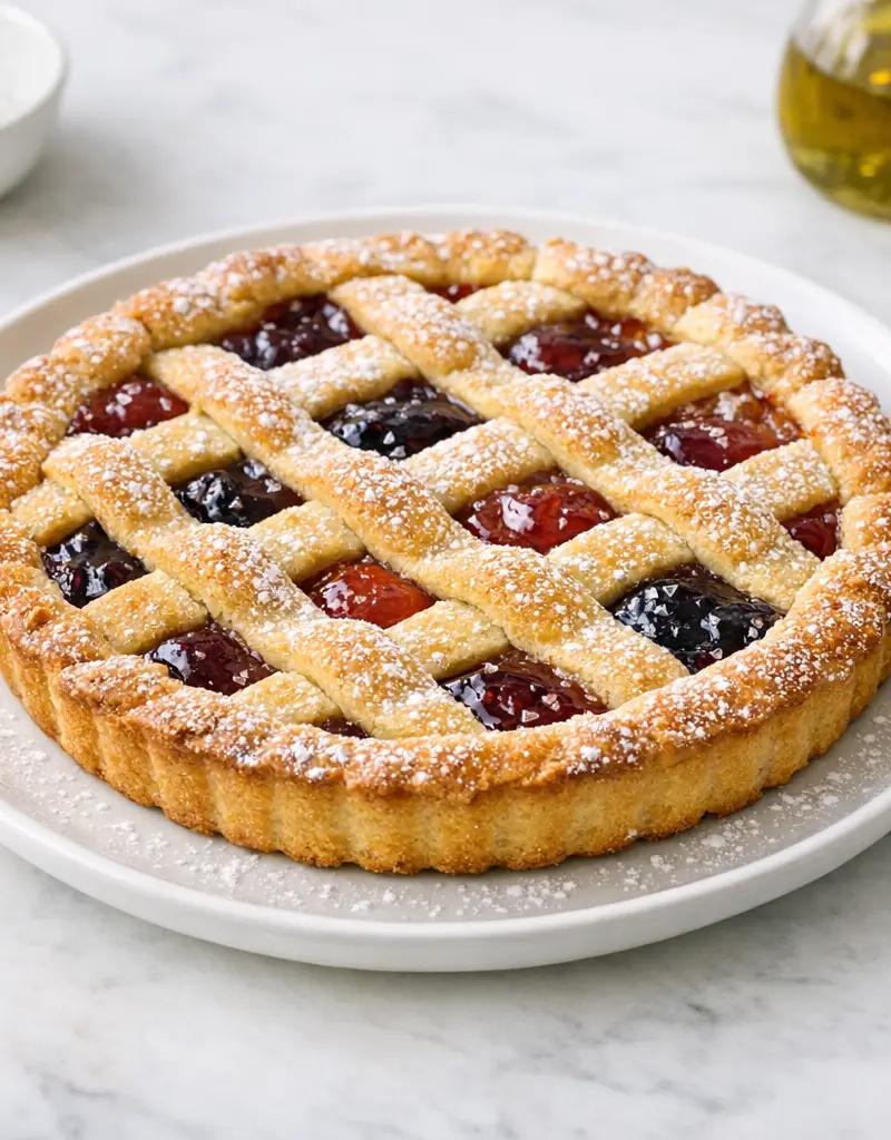 Greek Jam Tart With Pastry Crust prepared dish