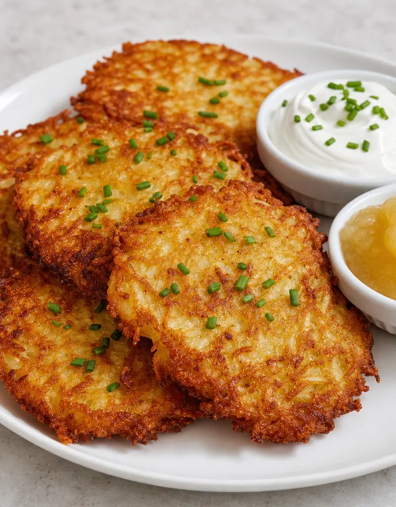 Crispy American Potato Pancakes prepared dish