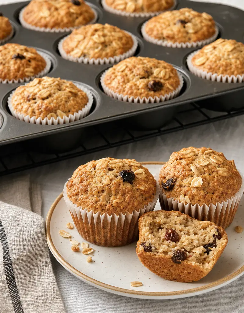 Oat Bran Yogurt Muffins prepared dish