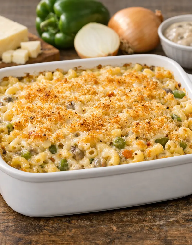 Monterey Jack Cheese Casserole prepared dish