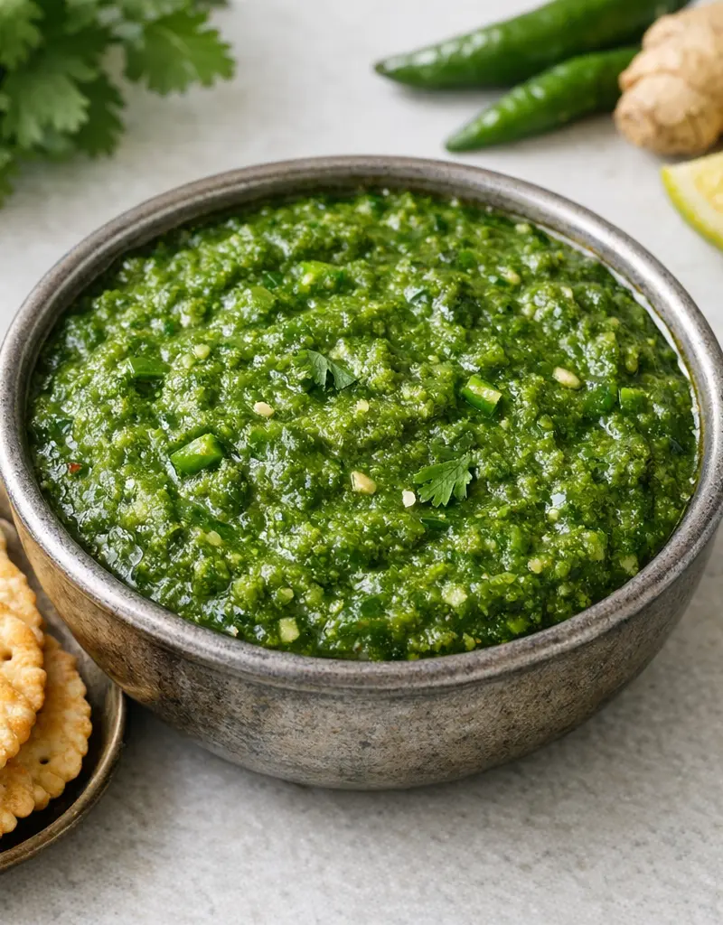Cilantro Coriander Chutney prepared dish