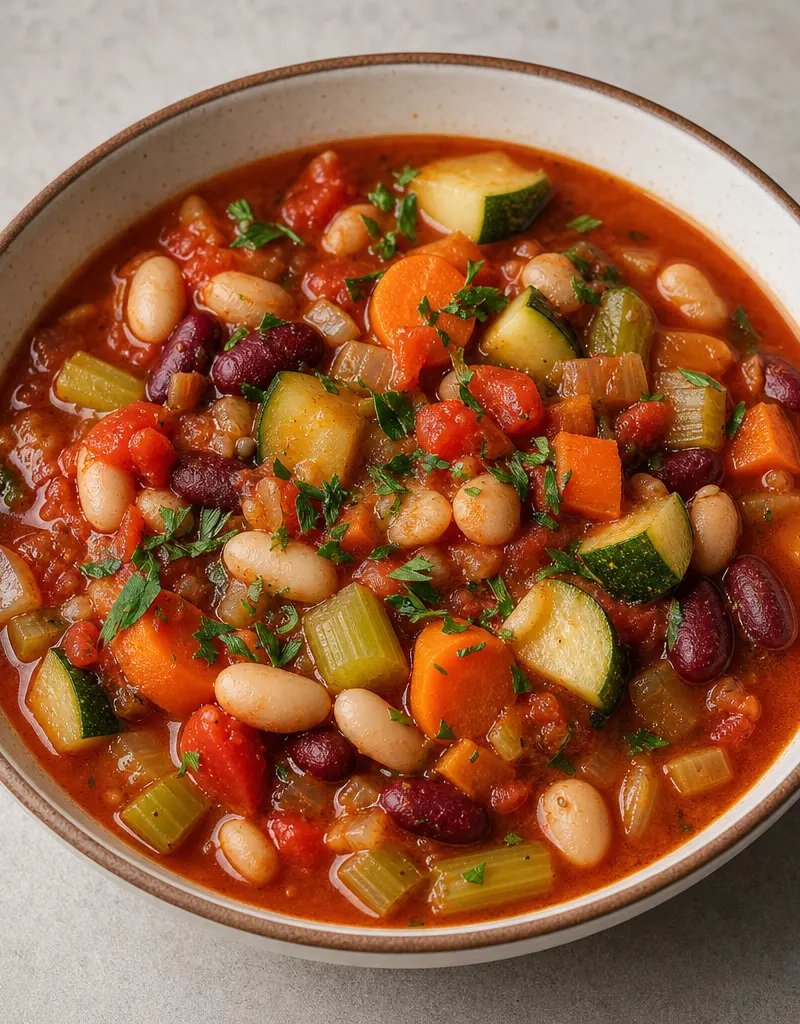 Hearty Vegetable and Bean Stew prepared dish