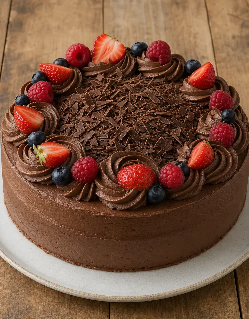 French Chocolate Buttercream Cake prepared dish