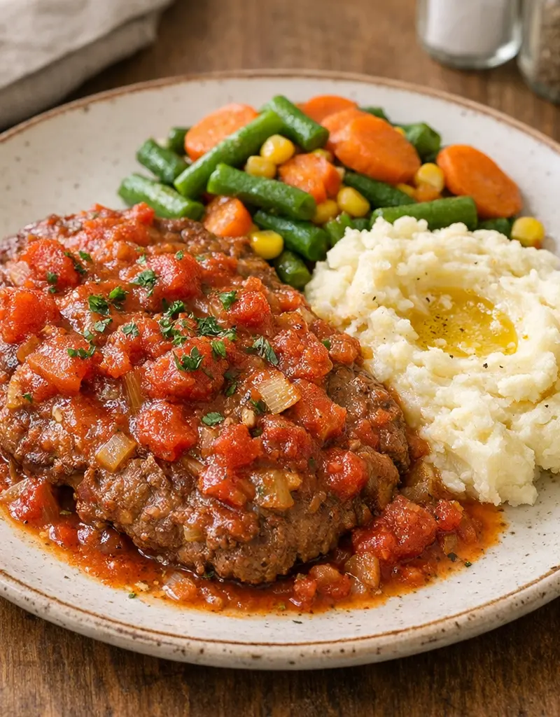 Swiss Steak With Tomato Gravy prepared dish