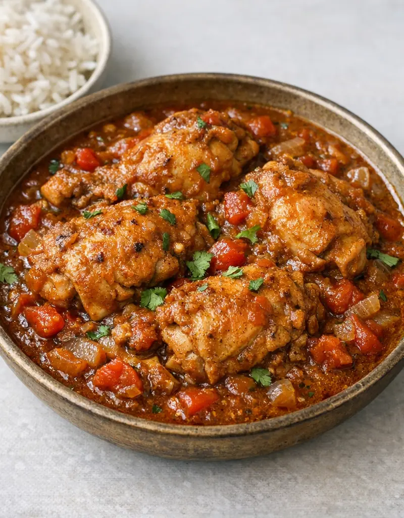 Garam Masala Chicken Curry With Tomatoes prepared dish