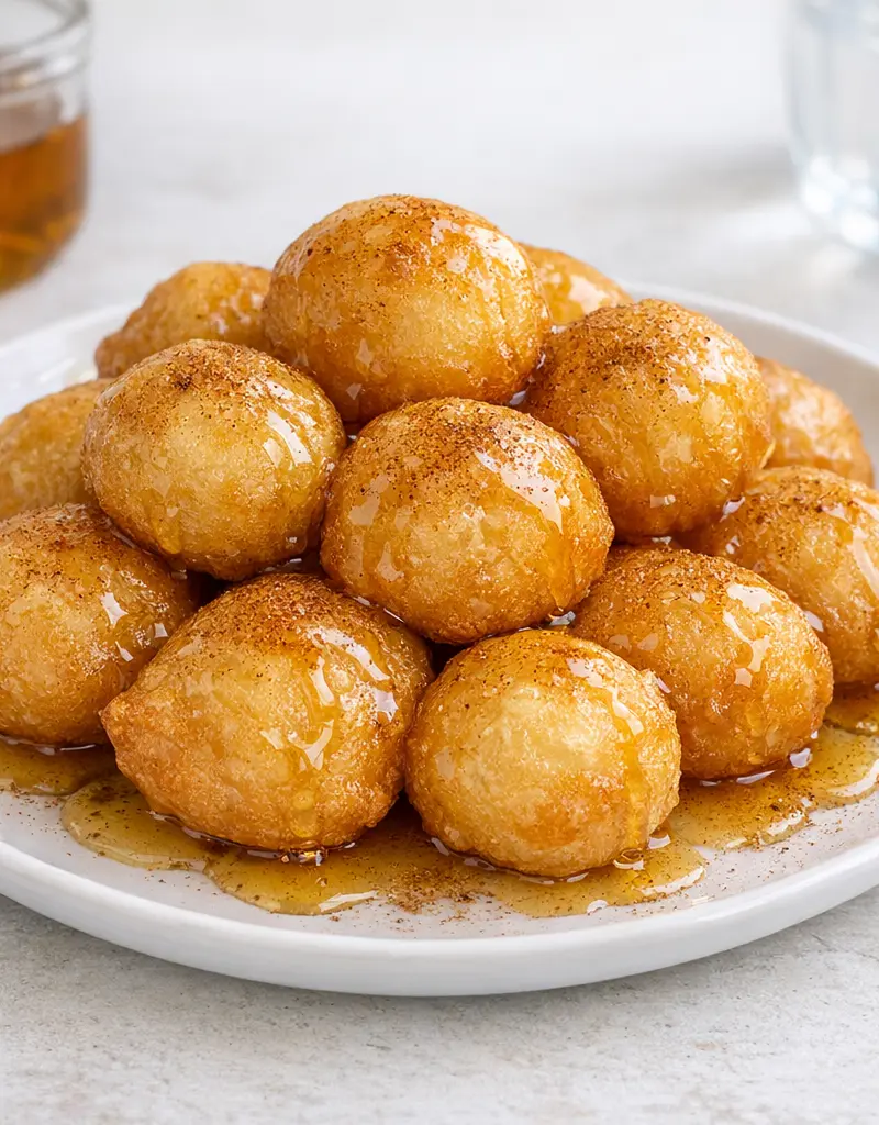 Greek Loukoumades With Honey Syrup prepared dish