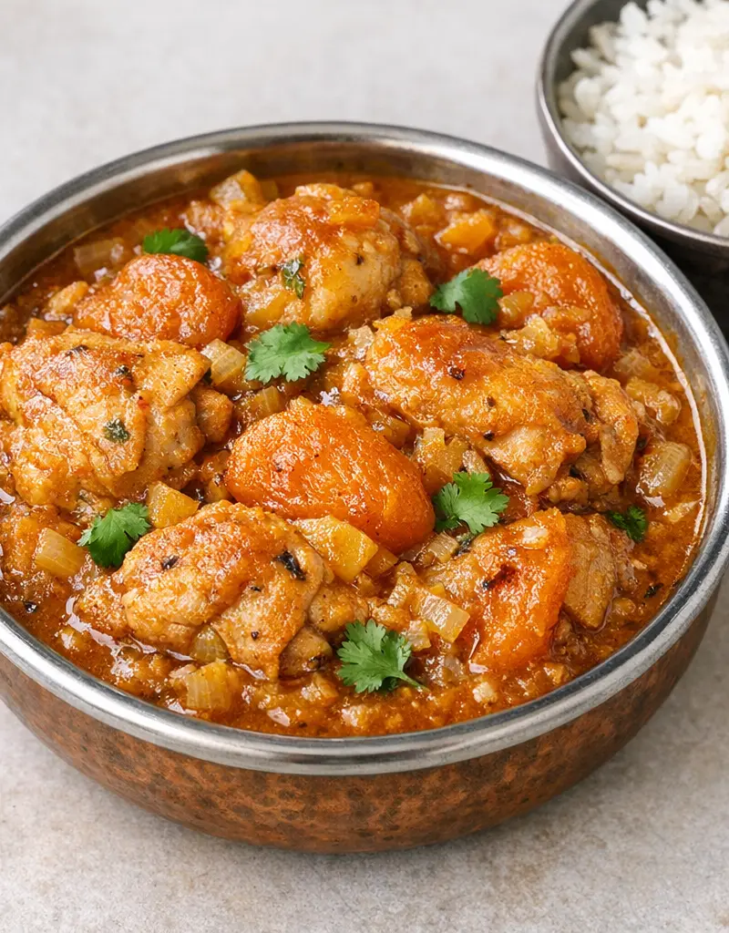 Apricot Chicken Curry prepared dish