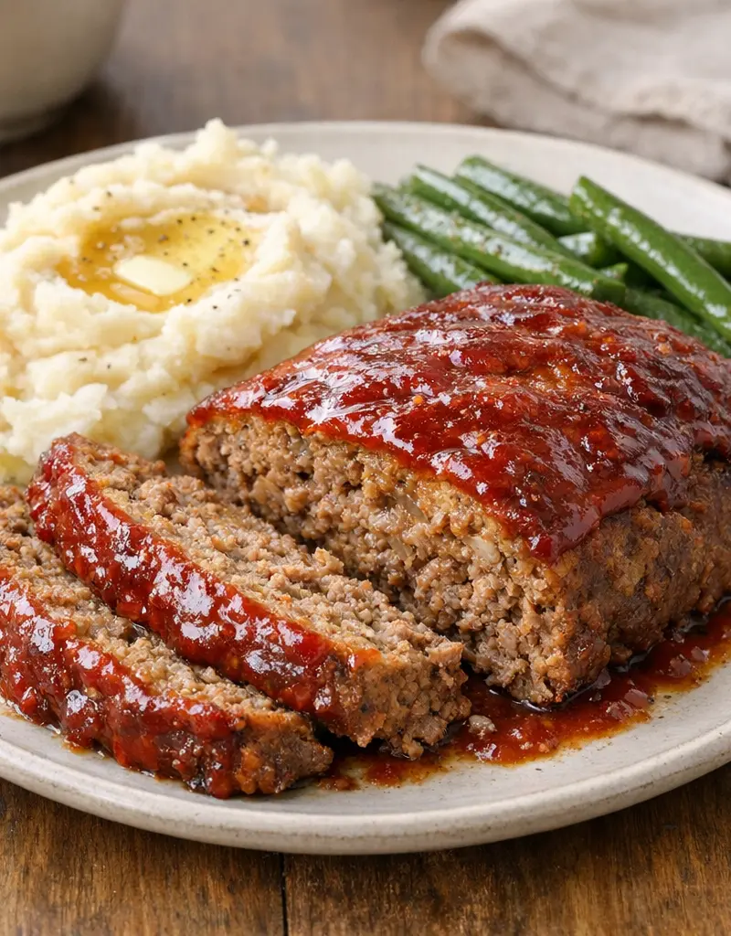 Classic Meatloaf With Glaze prepared dish