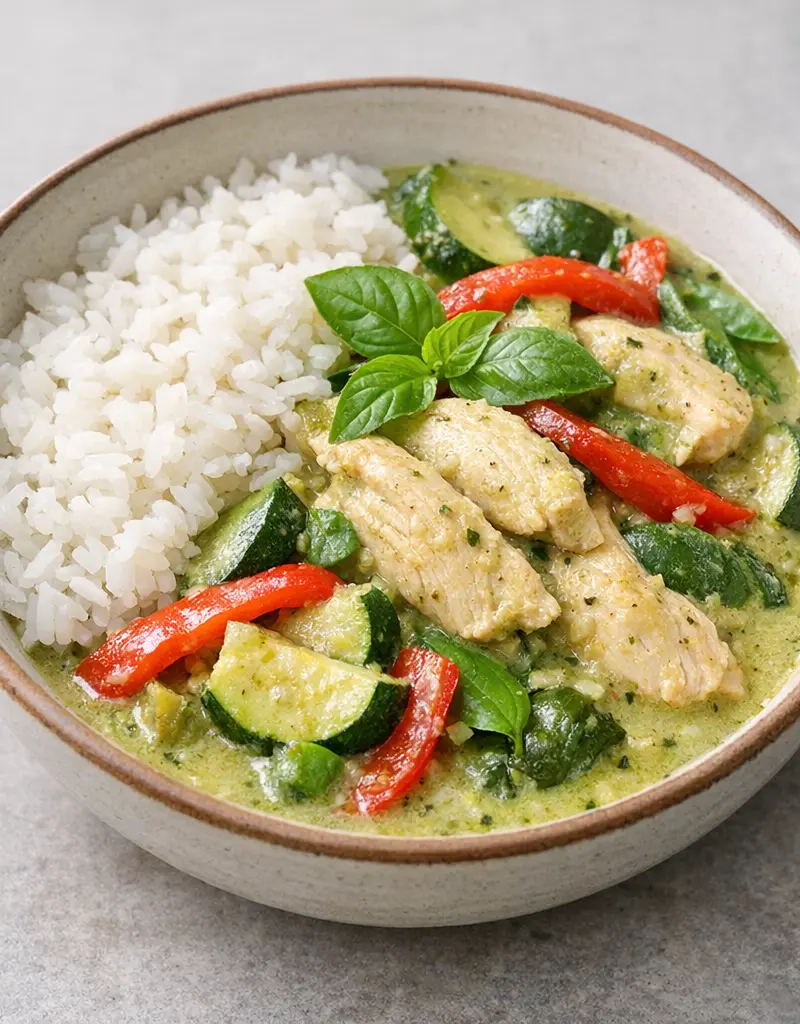 Thai Green Curry With Chicken prepared dish