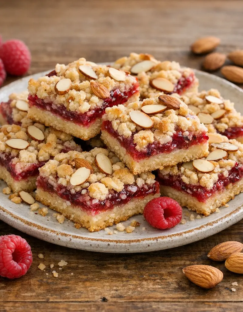 Raspberry Almond Bar Cookies prepared dish