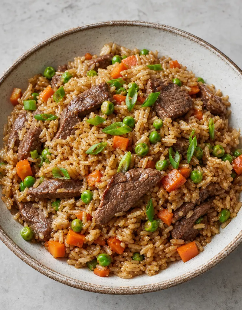 Beef Fried Rice prepared dish