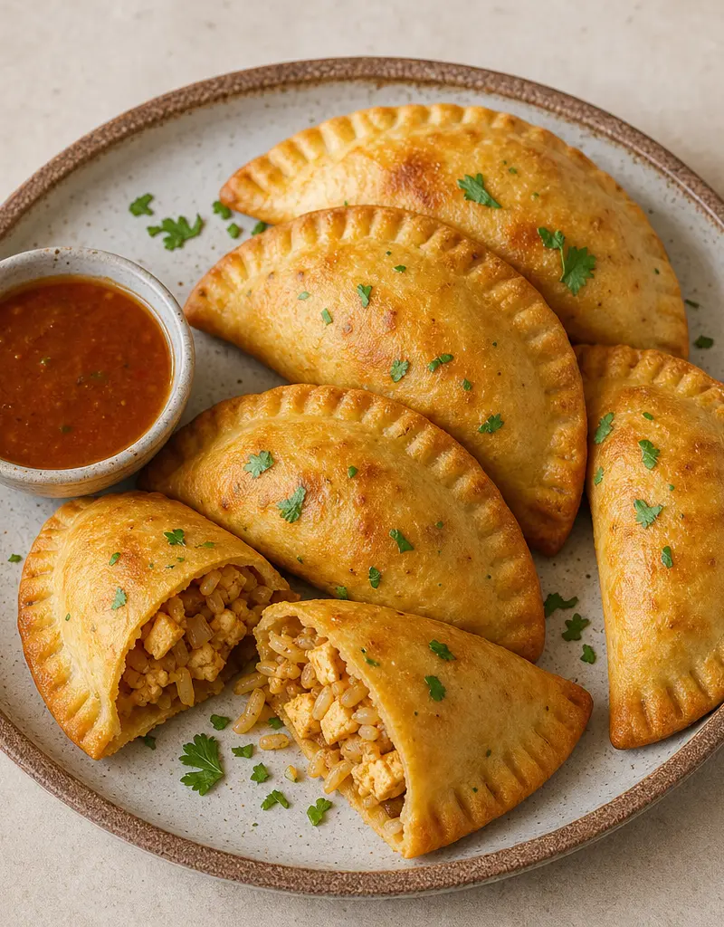 Tofu and Rice Empanadas prepared dish
