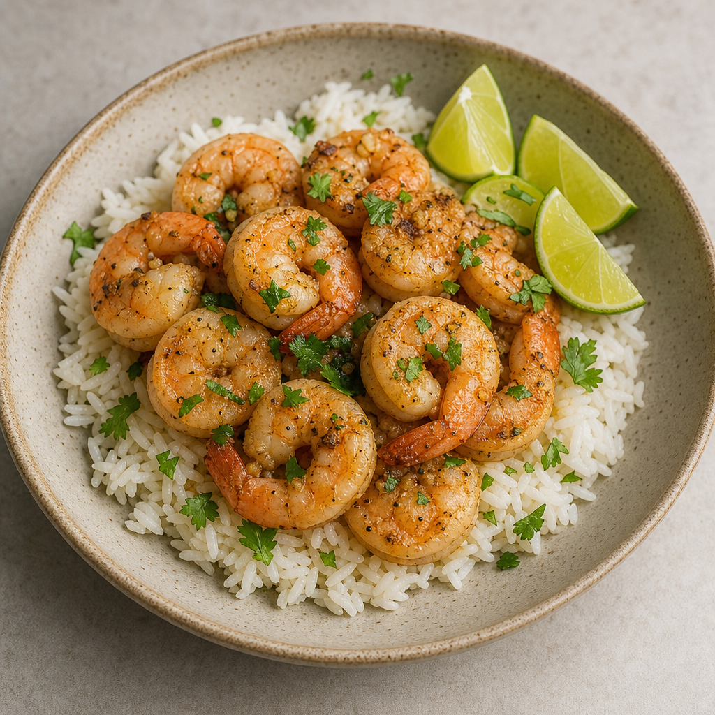 Garlic Shrimp with Lime prepared dish