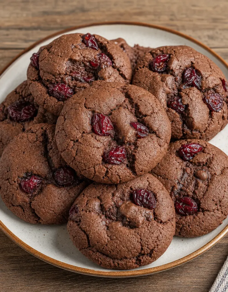 Chocolate Cherry Cookies prepared dish