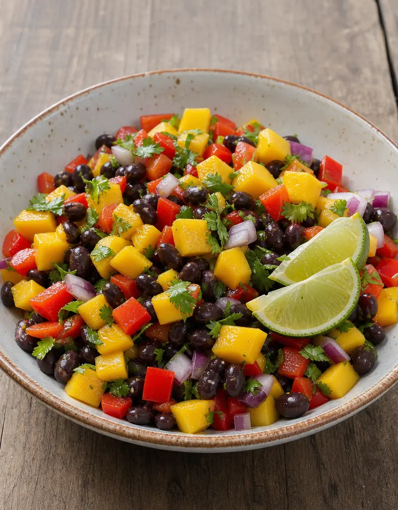 Fruit and Black Bean Salsa prepared dish