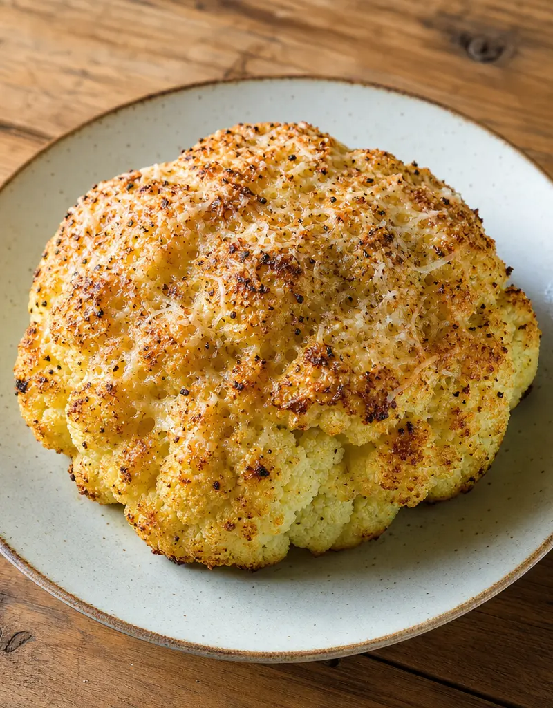 Roasted Parmesan Cauliflower prepared dish