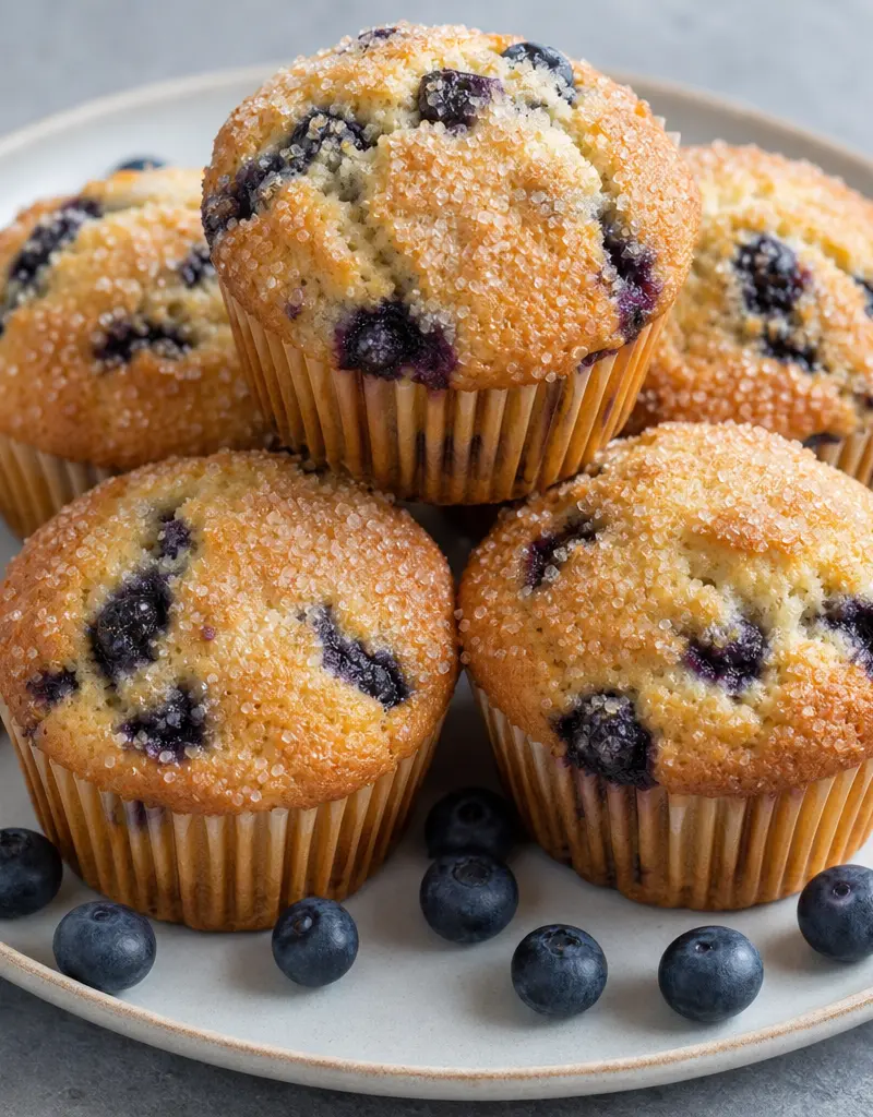 Fat-free Blueberry Muffins prepared dish