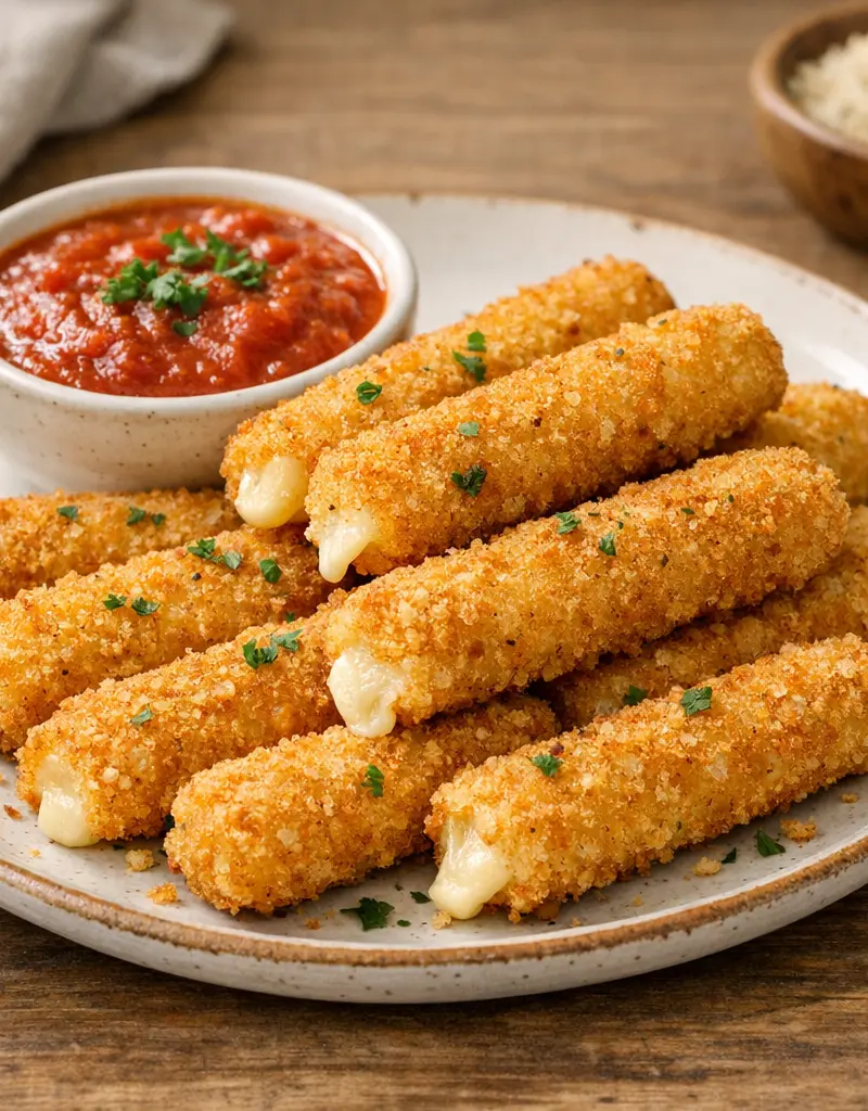 Crispy Cheese Sticks prepared dish