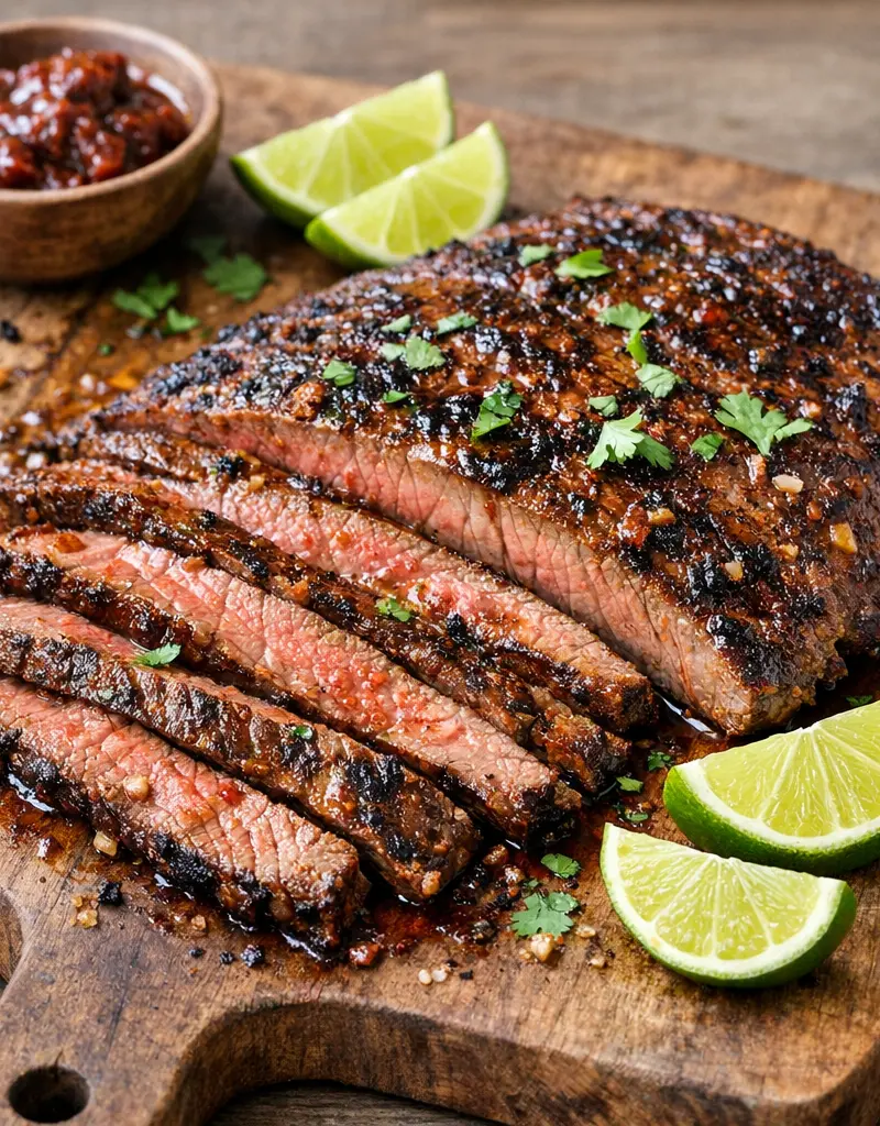 Chipotle Lime Flank Steak prepared dish