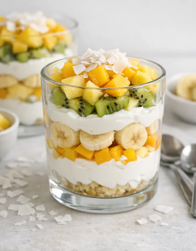 Tropical Fruit And Yogurt Parfait prepared dish