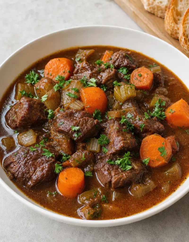 Flemish Beef Stew with Beer prepared dish