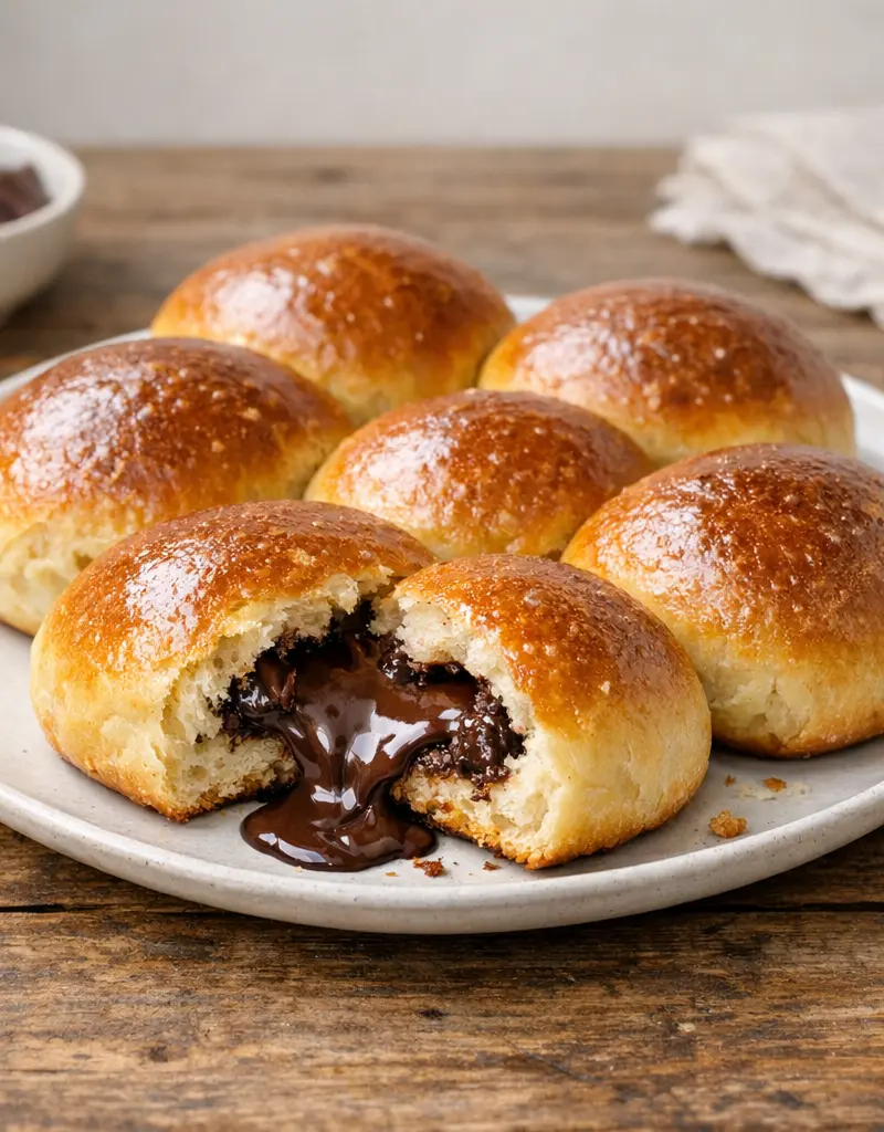 Chocolate Filled Brioche Buns prepared dish
