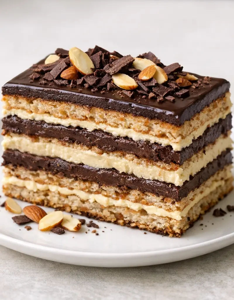 Marjolaine Cake prepared dish