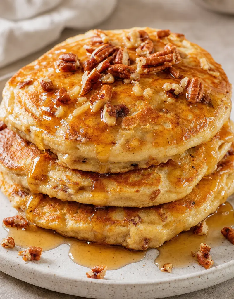 Apple Pecan Pancakes prepared dish