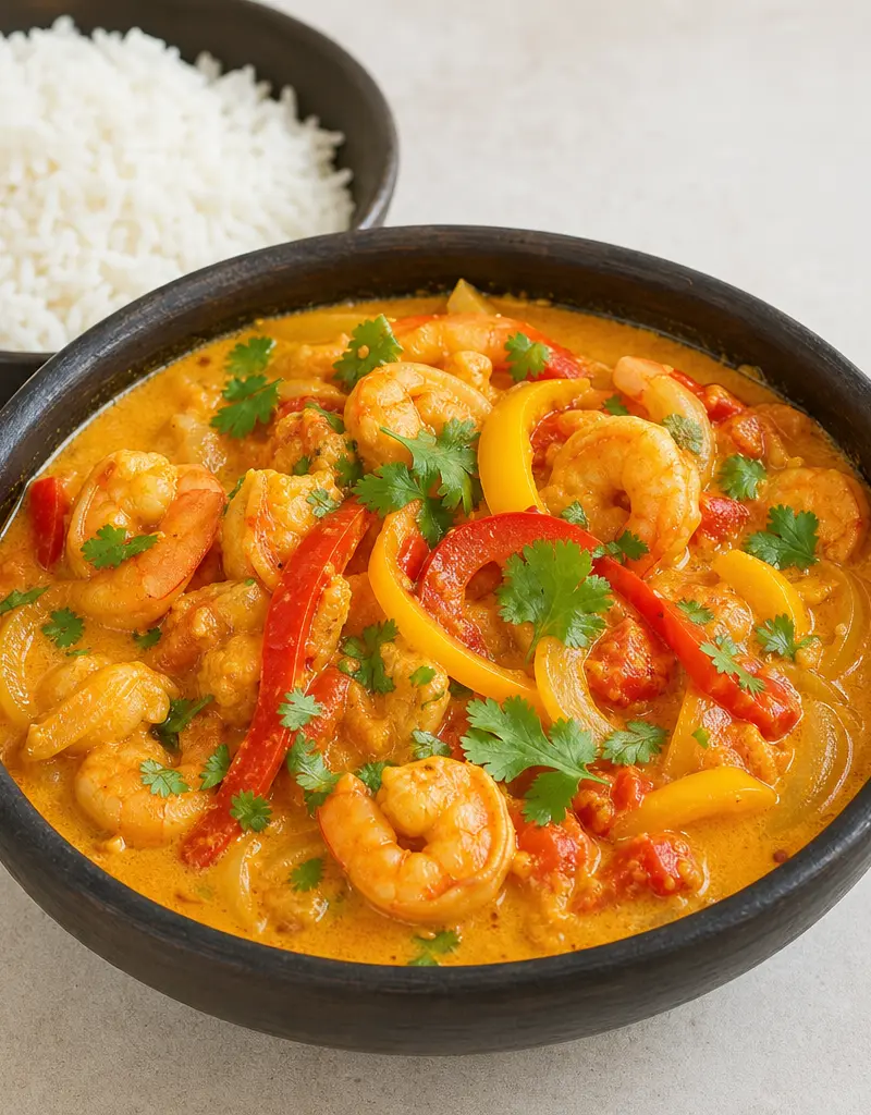 Brazilian Moqueca with Shrimp prepared dish