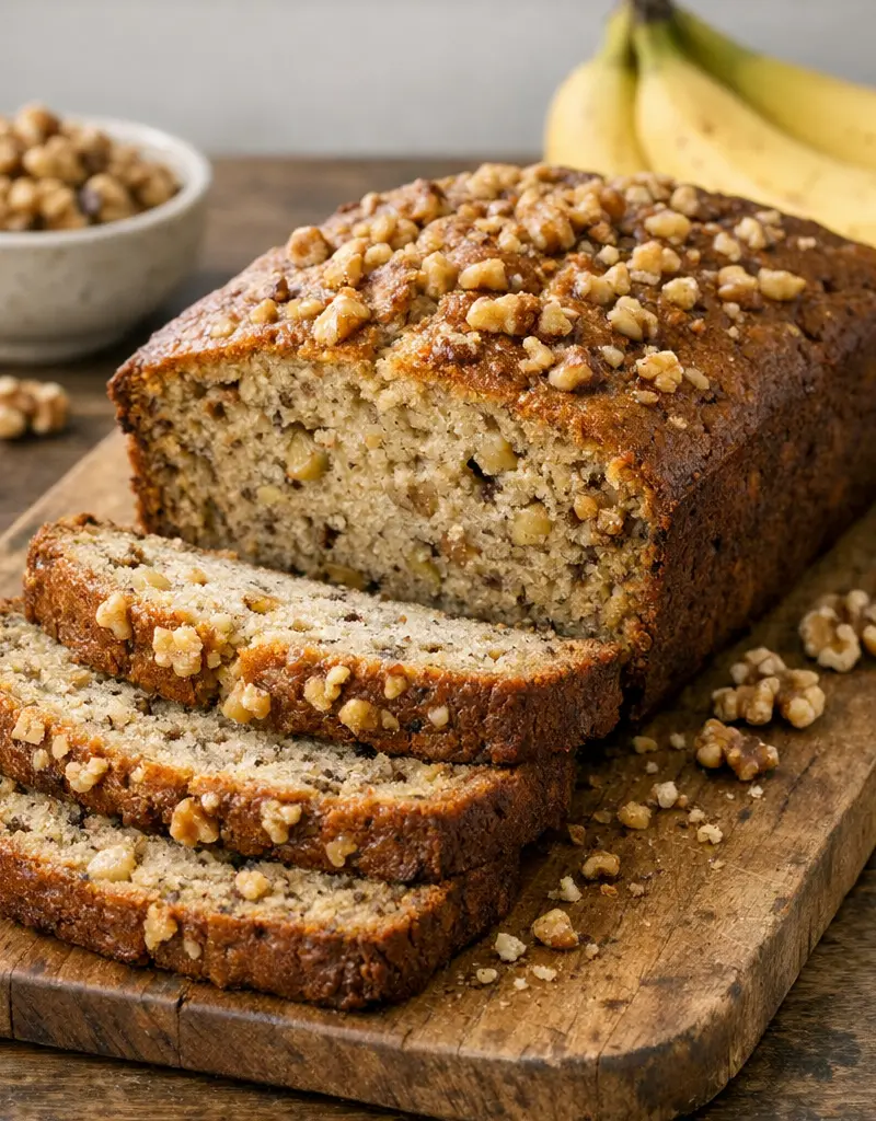 Banana Walnut Bread prepared dish