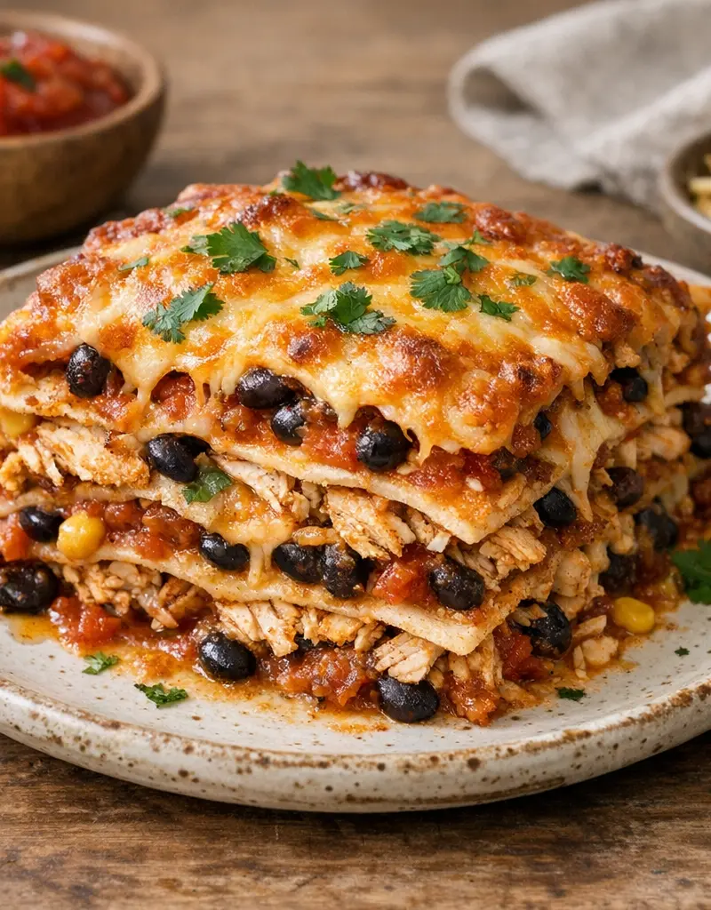 Chicken Tortilla Lasagna prepared dish