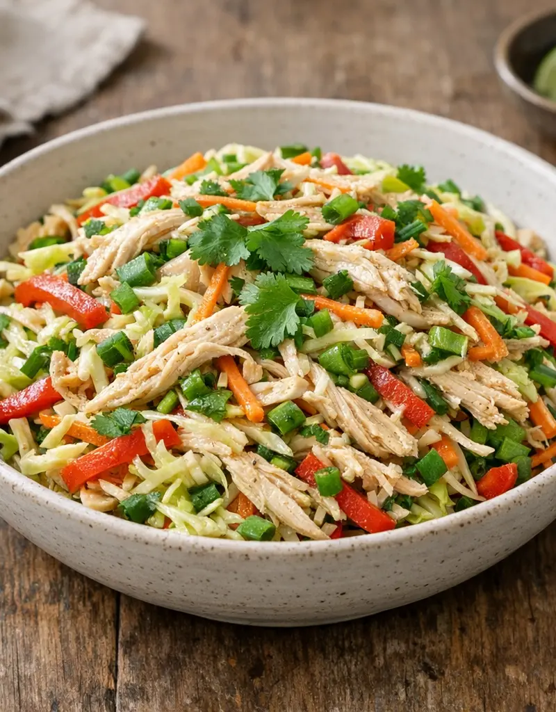 Asian Shredded Chicken Coleslaw prepared dish
