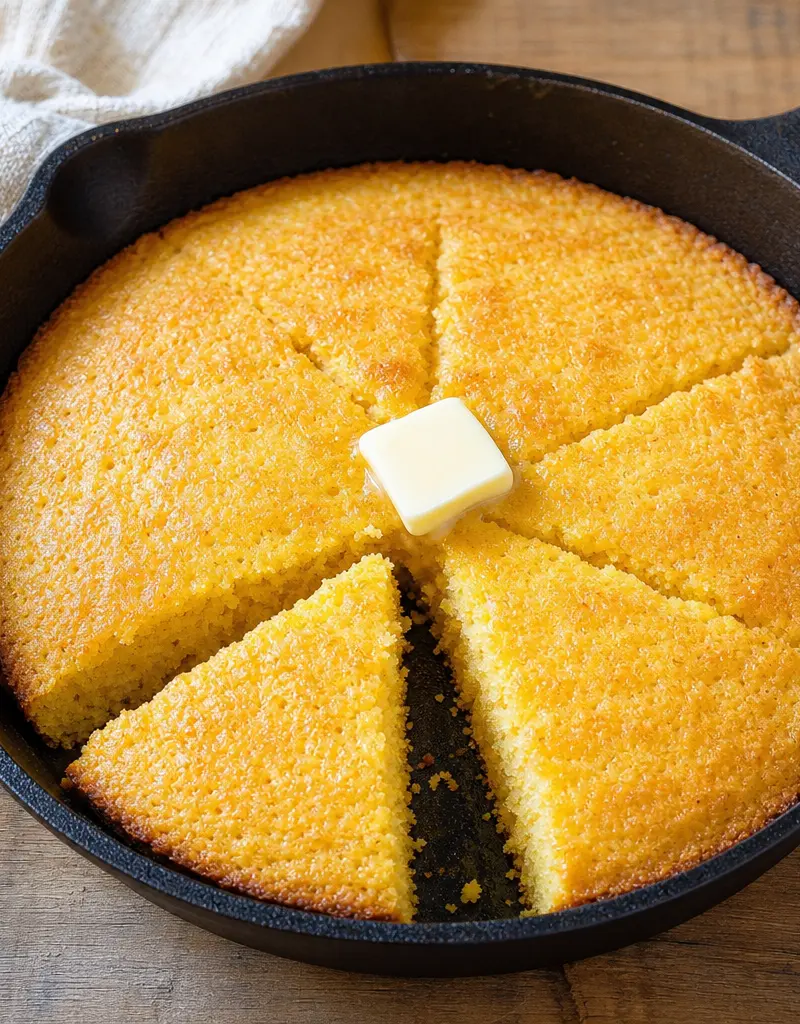 Gluten-free Rice Flour Cornbread prepared dish