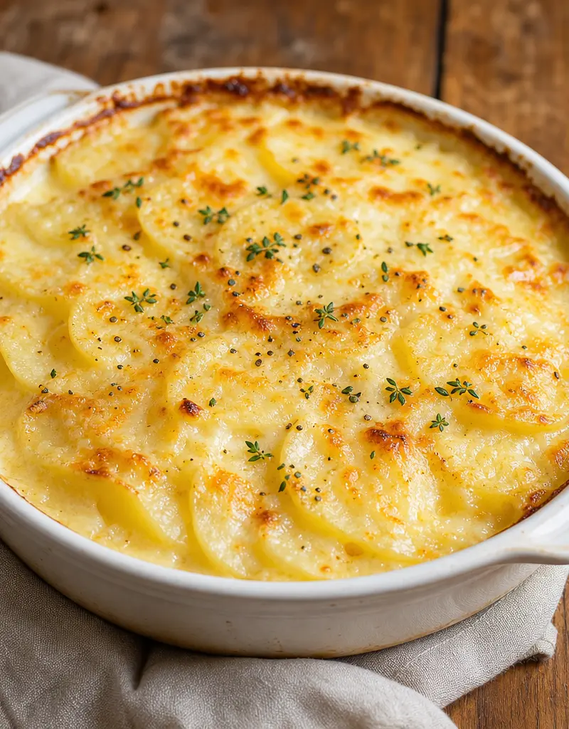 Classic Potato Gratin prepared dish