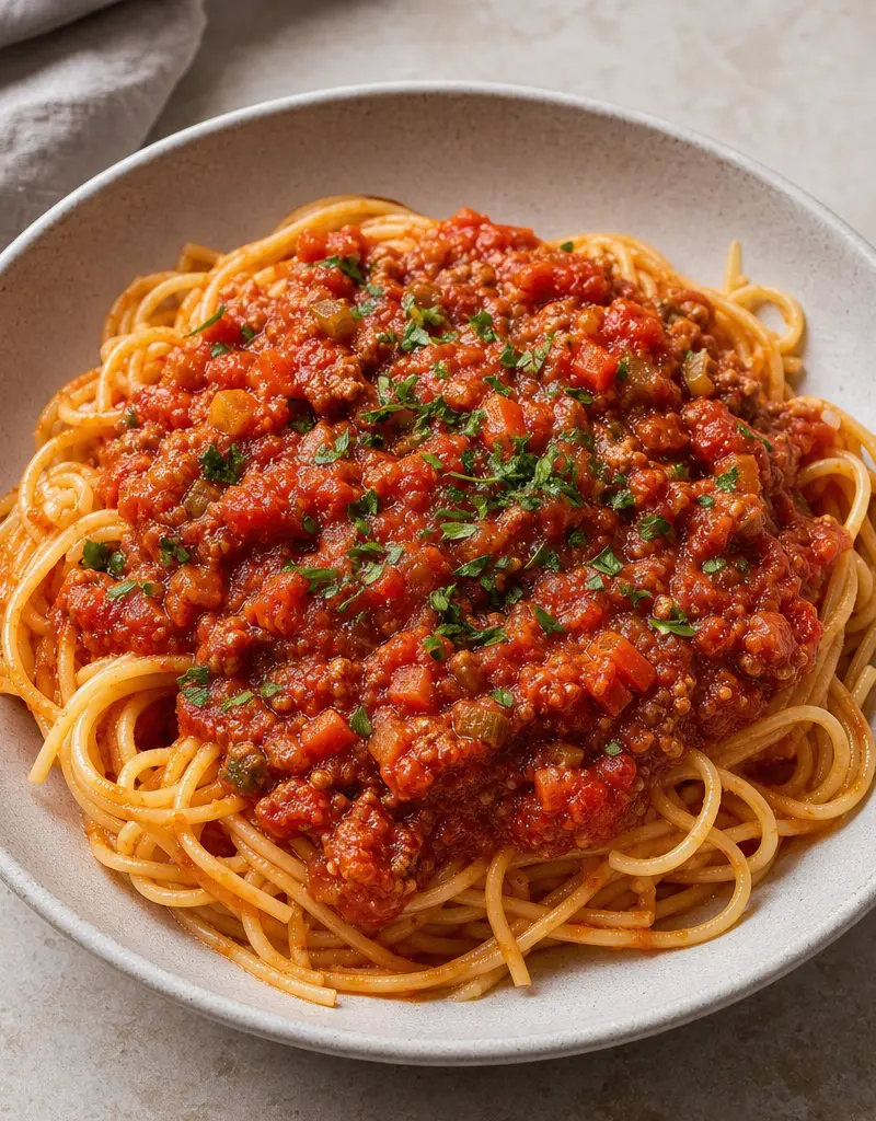 Italian Style Spaghetti Sauce prepared dish