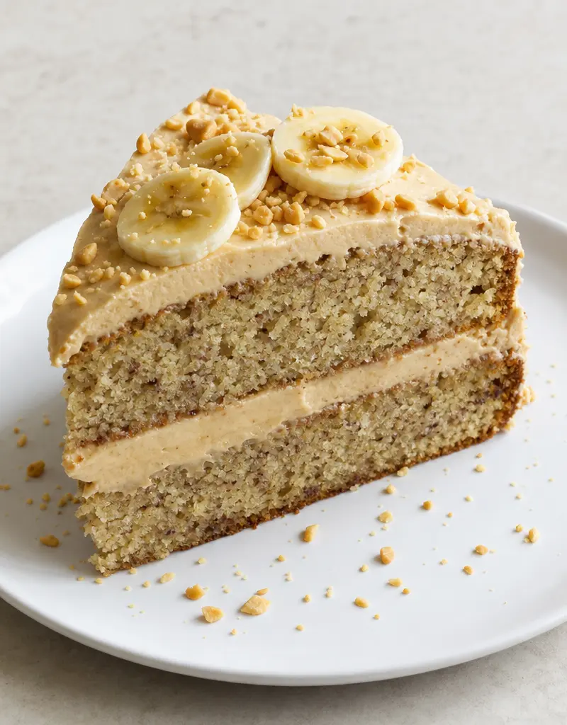 Peanut Butter Banana Cake prepared dish