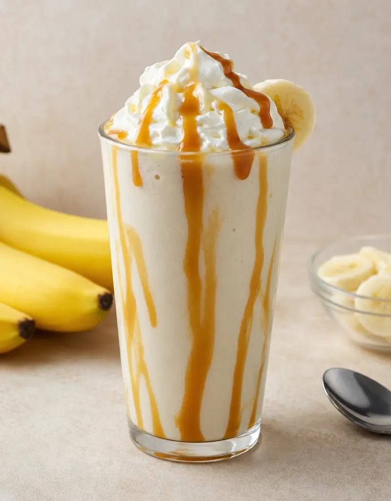 Caramel Banana Milkshake prepared dish