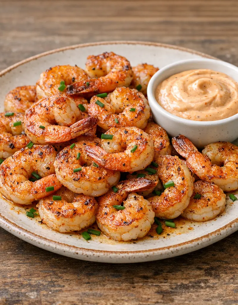 Pan-fried Shrimp With Creole Mayonnaise prepared dish