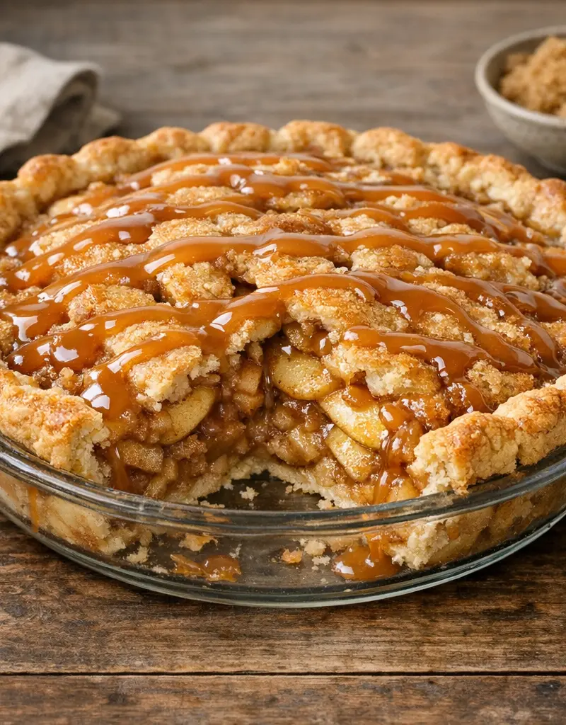 Caramel Apple Pie prepared dish