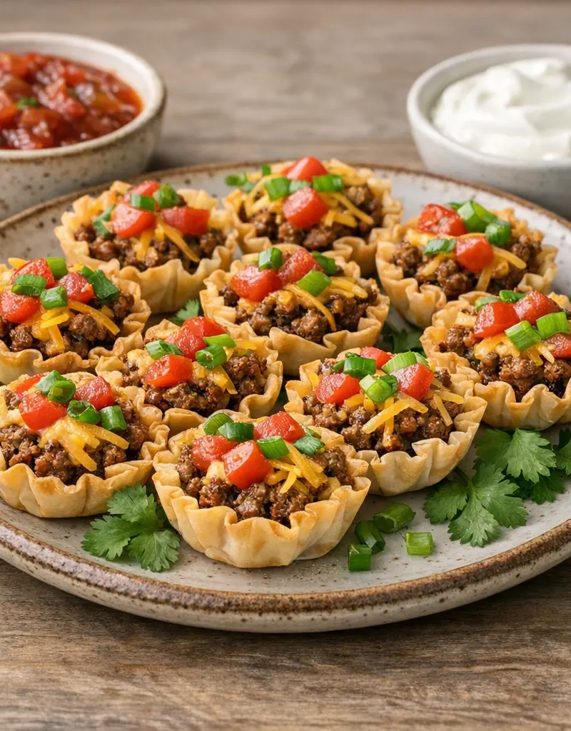 Mini Taco Tarts prepared dish