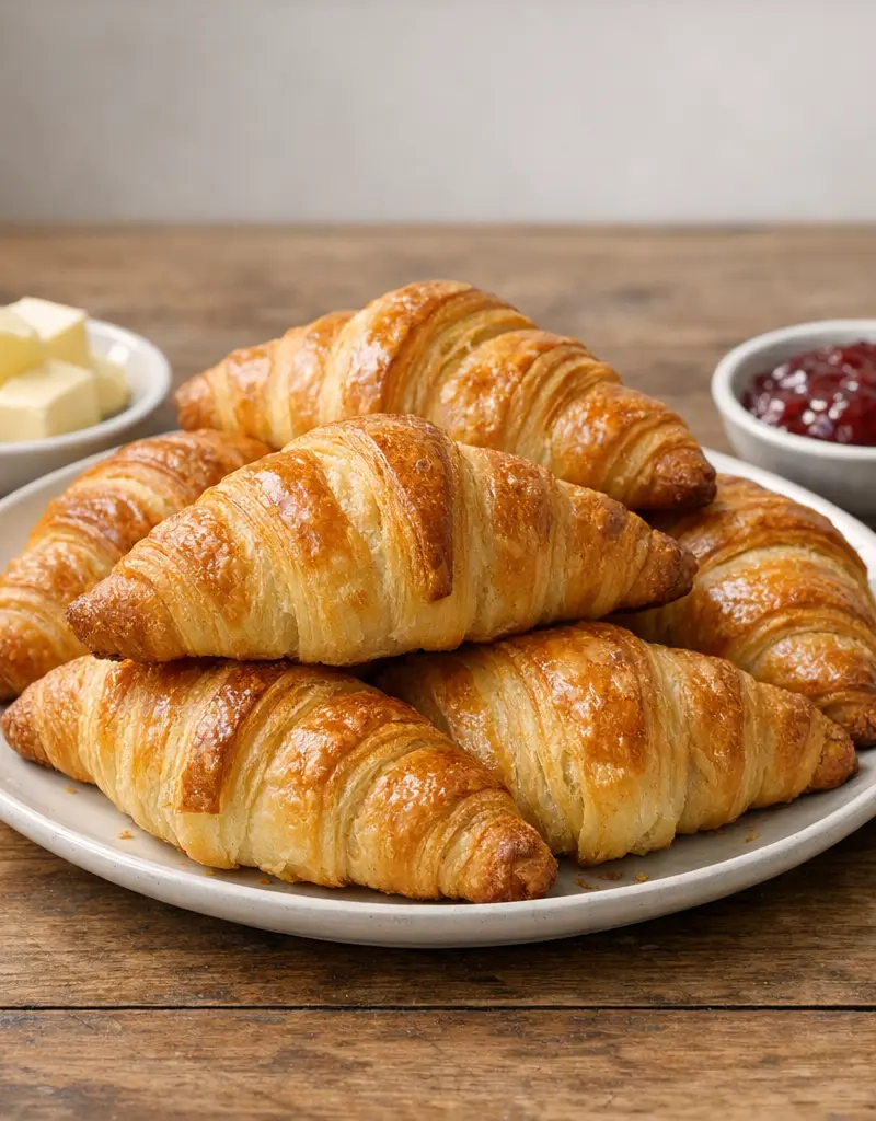 Traditional French Croissants prepared dish