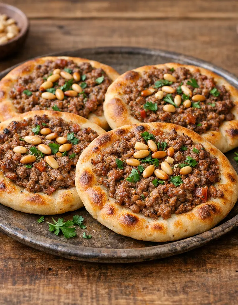 Lahma Bi Ajeen prepared dish