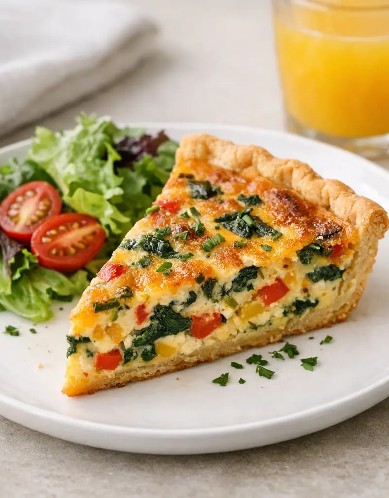 Vegetable And Cheese Quiche prepared dish