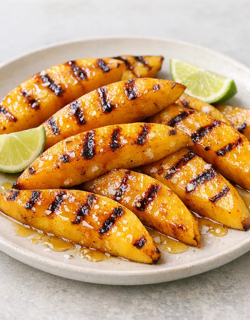 Grilled Mango Slices With Lime prepared dish