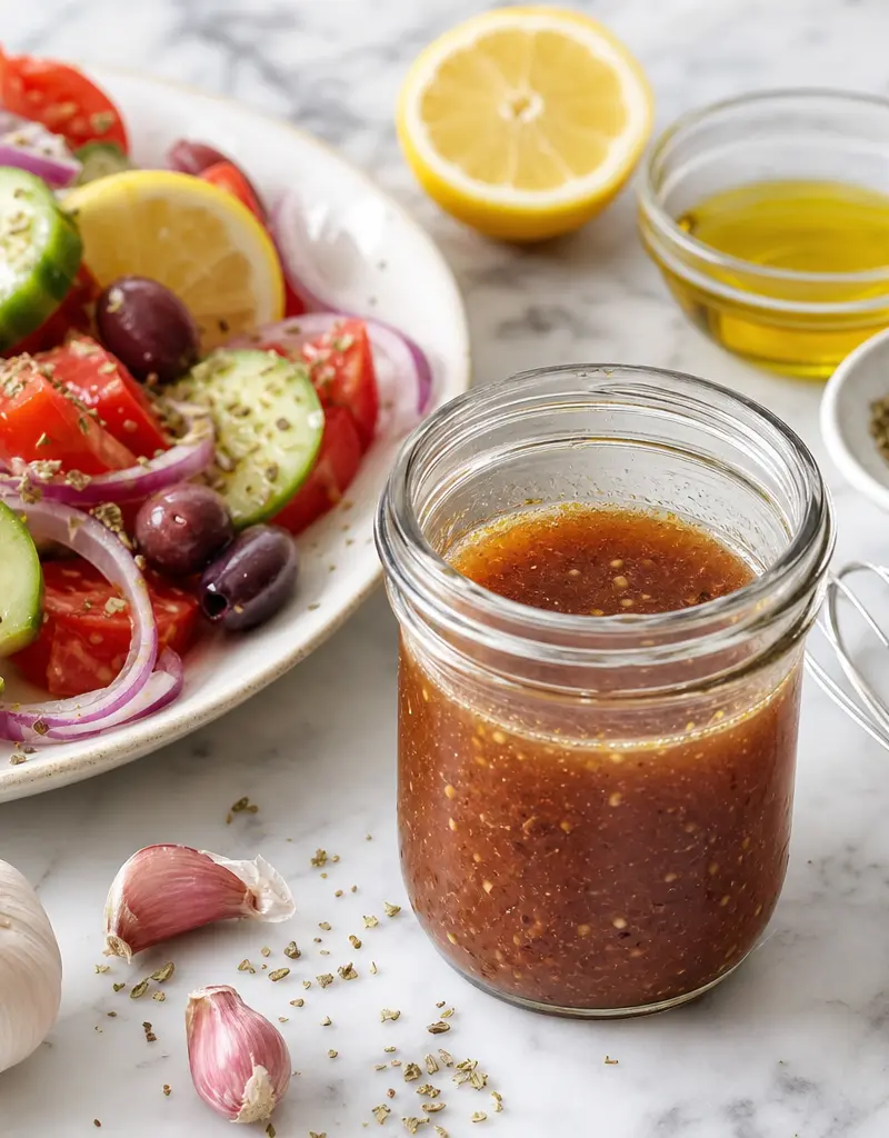 Greek Red Wine Vinaigrette prepared dish