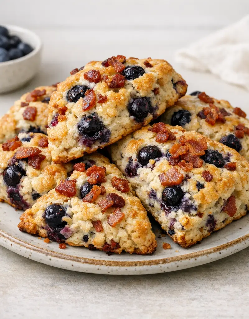 Bacon And Blueberry Scones prepared dish