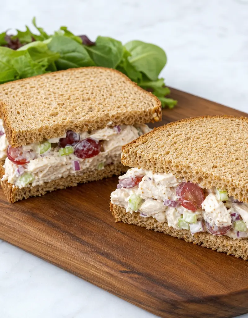 Creamy Chicken Salad Sandwiches prepared dish